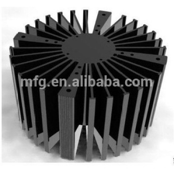 OEM de alumínio Die casting dissipador de calor com superfície de anodização preta